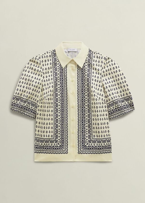 Hobbs Suri Shirt Cream Navy