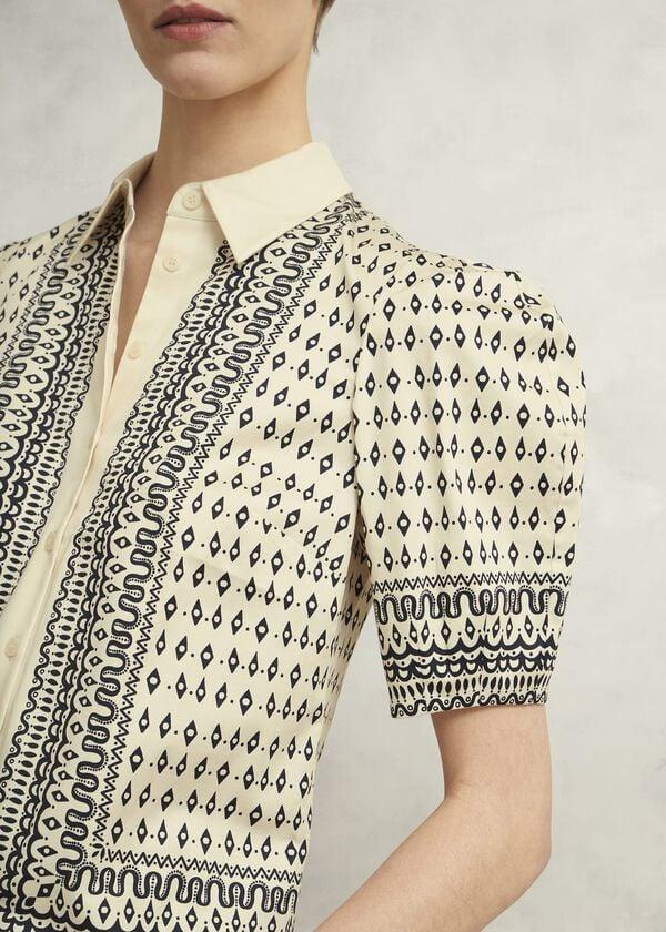 Hobbs Suri Shirt Cream Navy