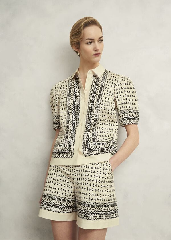 hobbs Suri Shirt Cream Navy