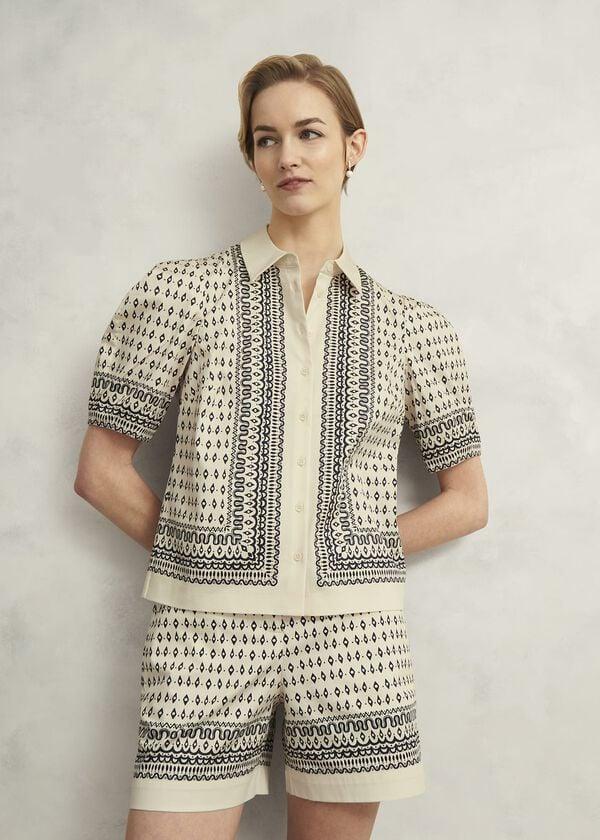 hobbs Suri Shorts Cream Navy