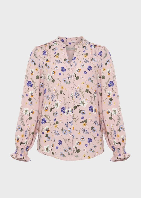 Hobbs Sutton Floral Blouse Pink Multi