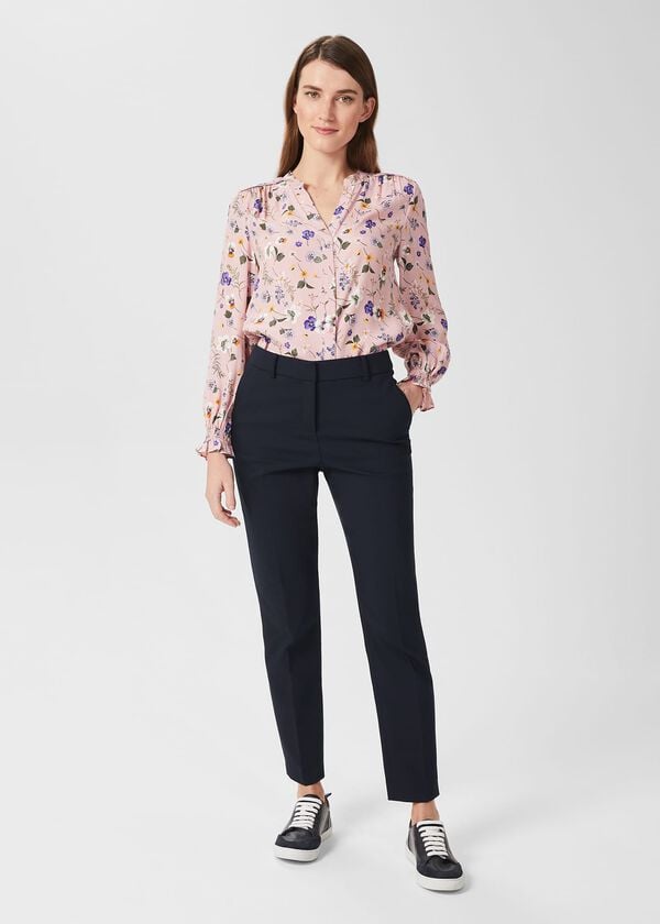 Hobbs Sutton Floral Blouse Pink Multi