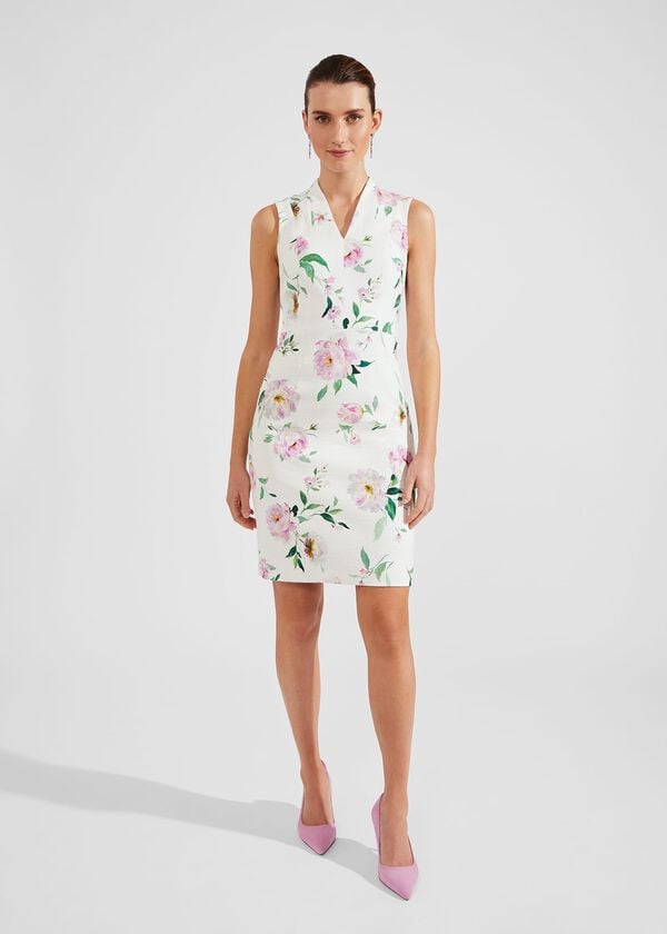 hobbs Suzanna Tweed Dress Ivory Multi