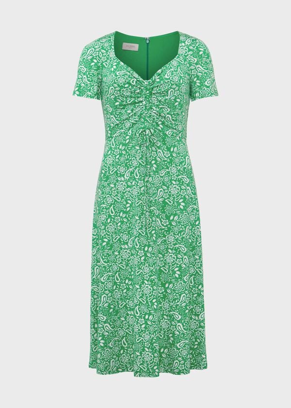 Hobbs Suzannah Dress Green Multi