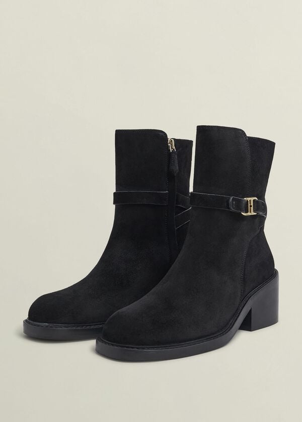 Hobbs Sydney Suede Ankle Boots Black