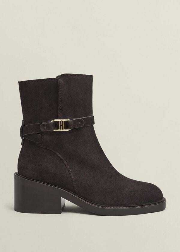 hobbs Sydney Suede Ankle Boots Chocolate Brown