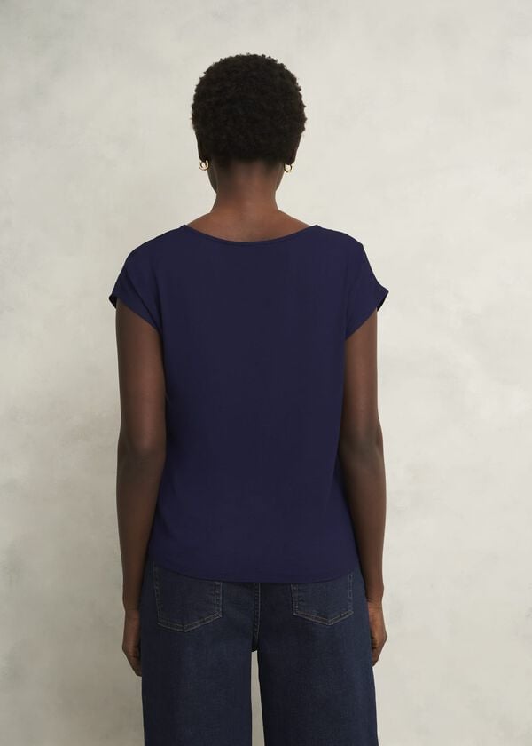 Hobbs Sylvie Satin Front Top True Navy