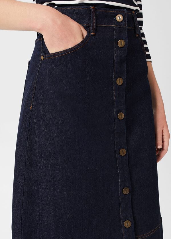 Hobbs Tabatha Denim Skirt Indigo