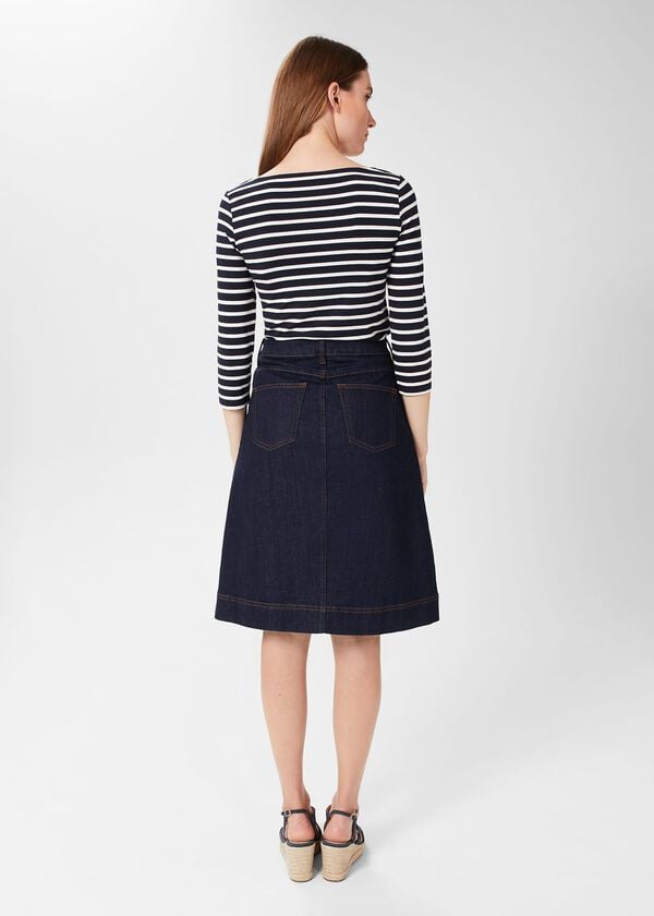 Hobbs Tabatha Denim Skirt Indigo