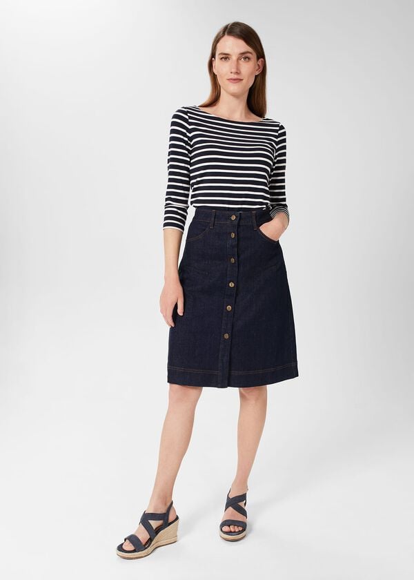 hobbs Tabatha Denim Skirt Indigo