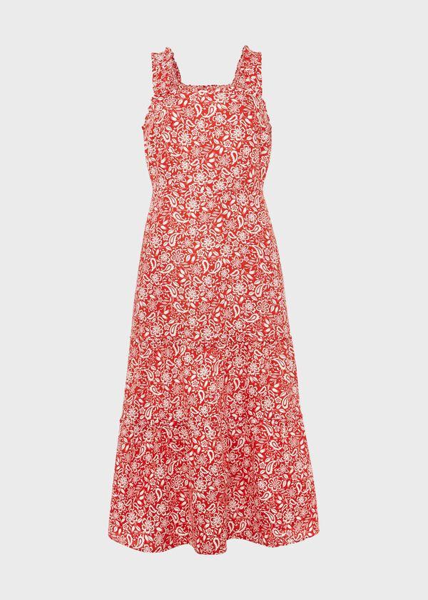 Hobbs Tabitha Dress Clay Red Ivory