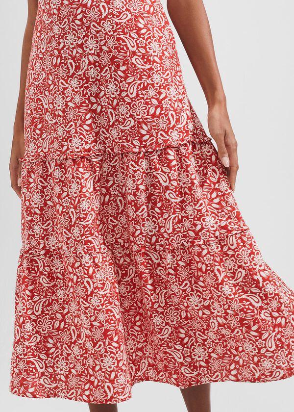 Hobbs Tabitha Dress Clay Red Ivory