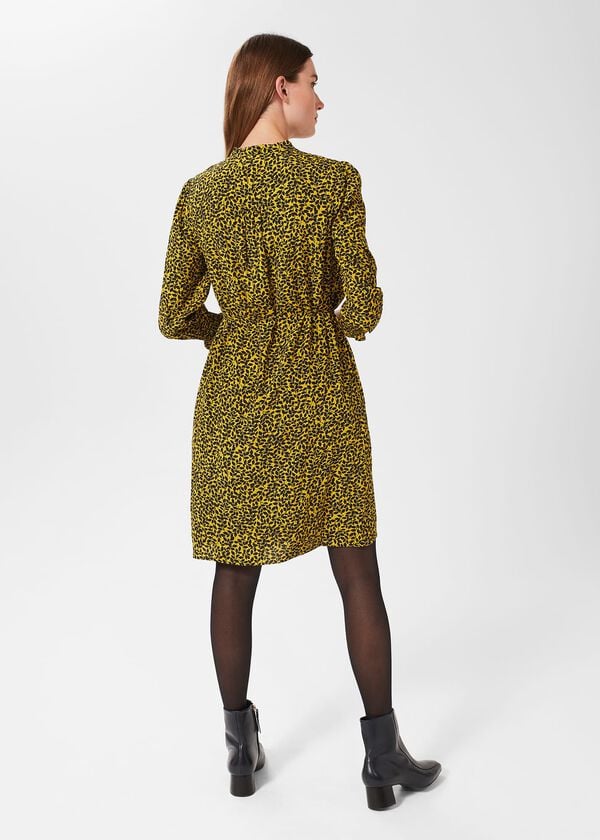 Hobbs Tafara Tunic Dress Chartreuse Navy