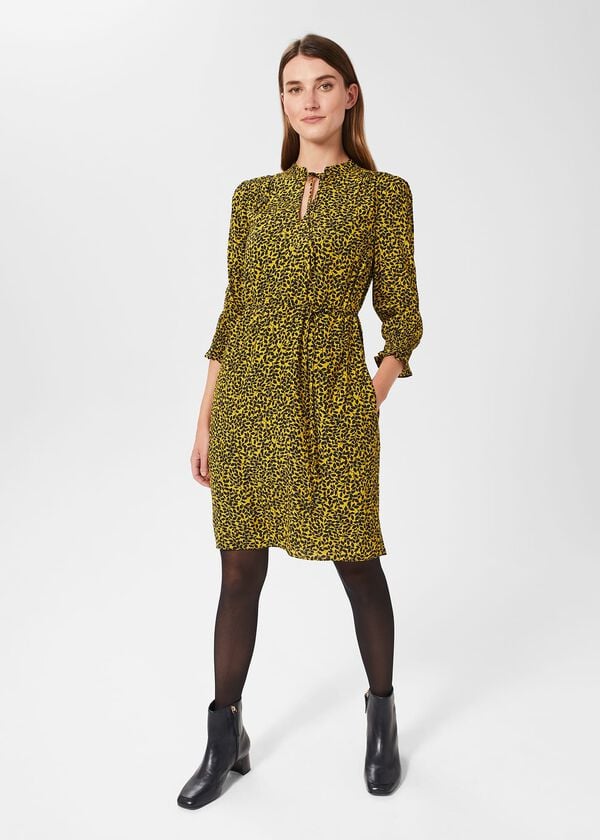 hobbs Tafara Tunic Dress Chartreuse Navy