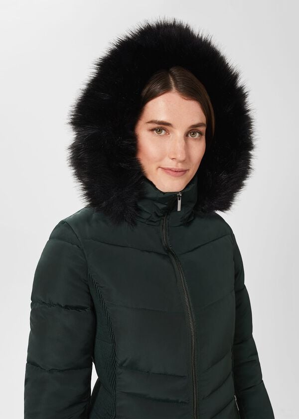 Hobbs Tali Puffer With Hood Dark Ivy Green