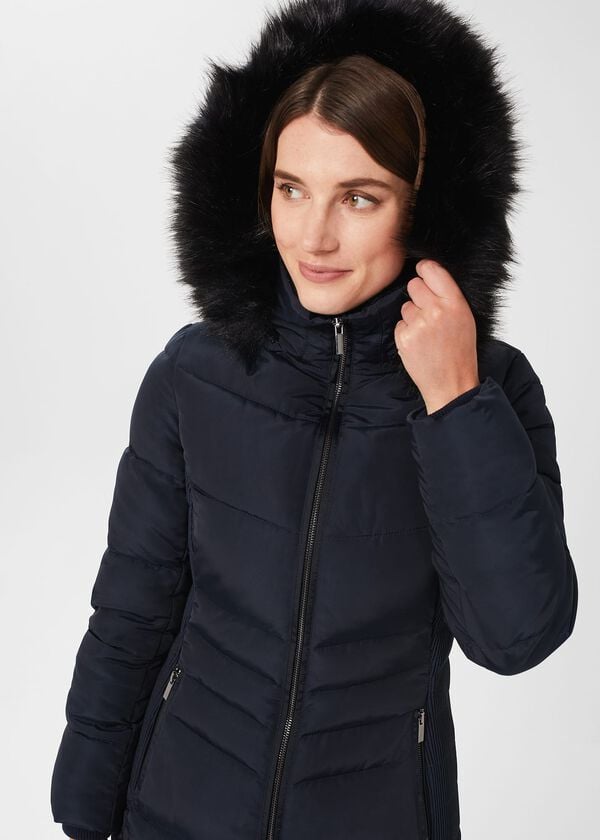 Hobbs Tali Puffer With Hood Navy