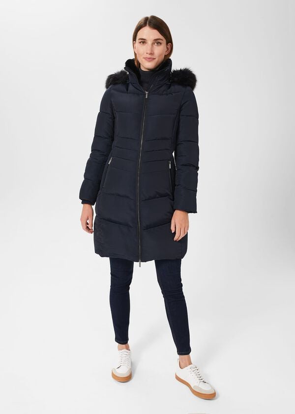 hobbs Tali Puffer With Hood Navy
