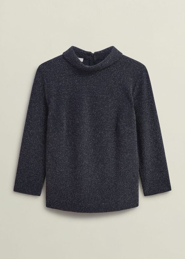 Hobbs Tali Sparkle Top Black Silver