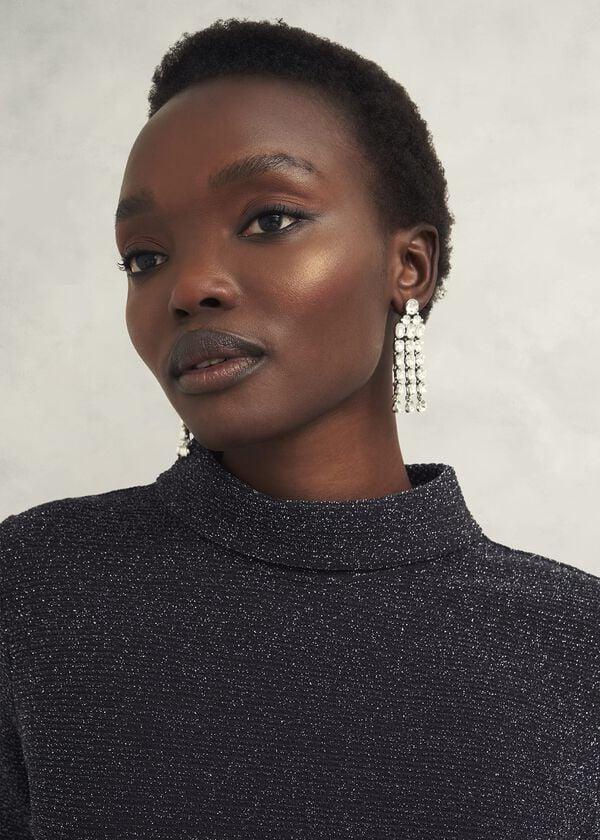 Hobbs Tali Sparkle Top Black Silver