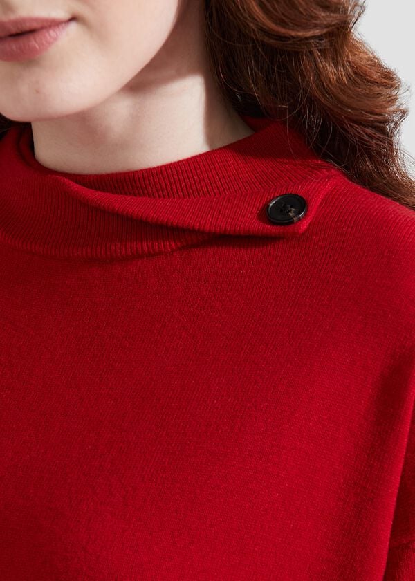 Hobbs Talia Knitted Dress With Cashmere True Red