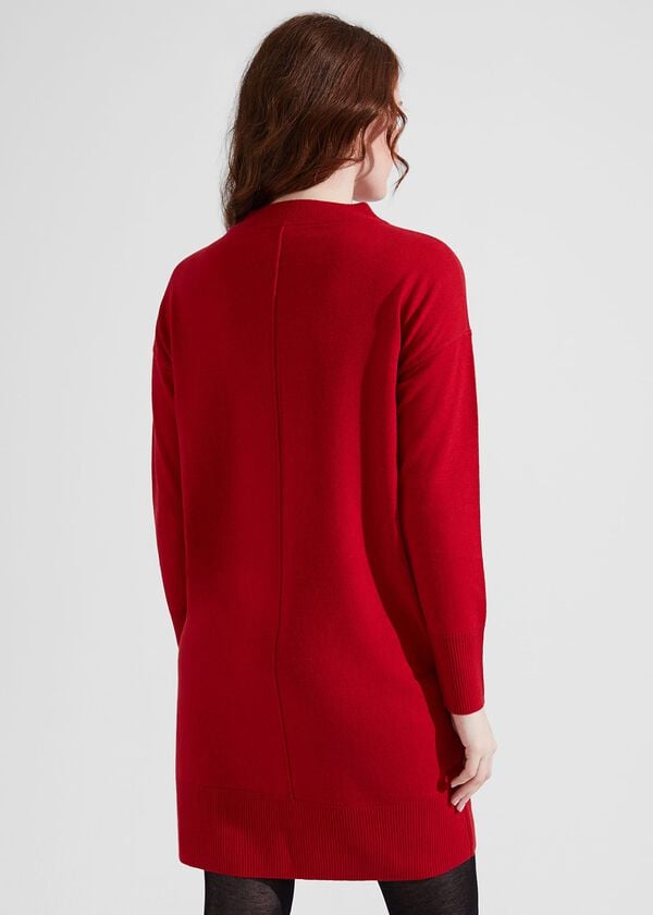 Hobbs Talia Knitted Dress With Cashmere True Red