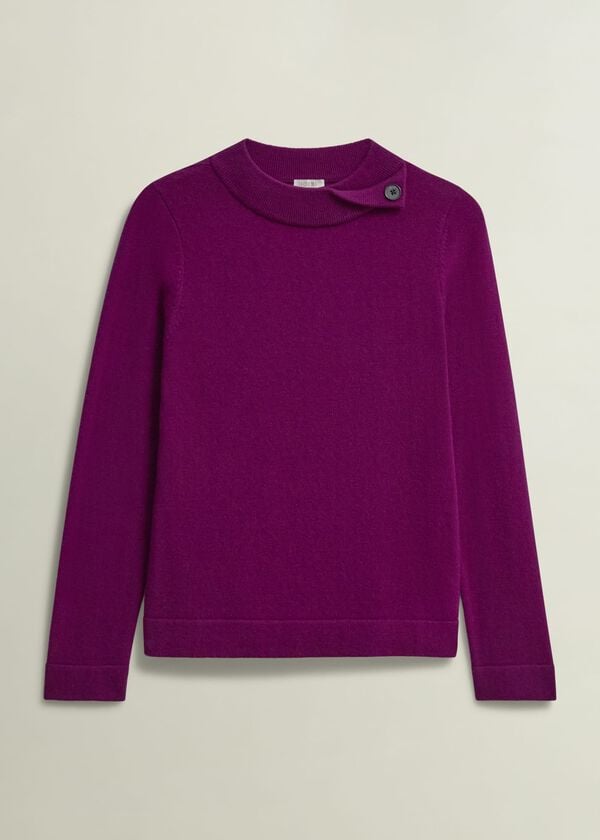 Hobbs Talia Wool Cashmere Jumper Dahlia Purple