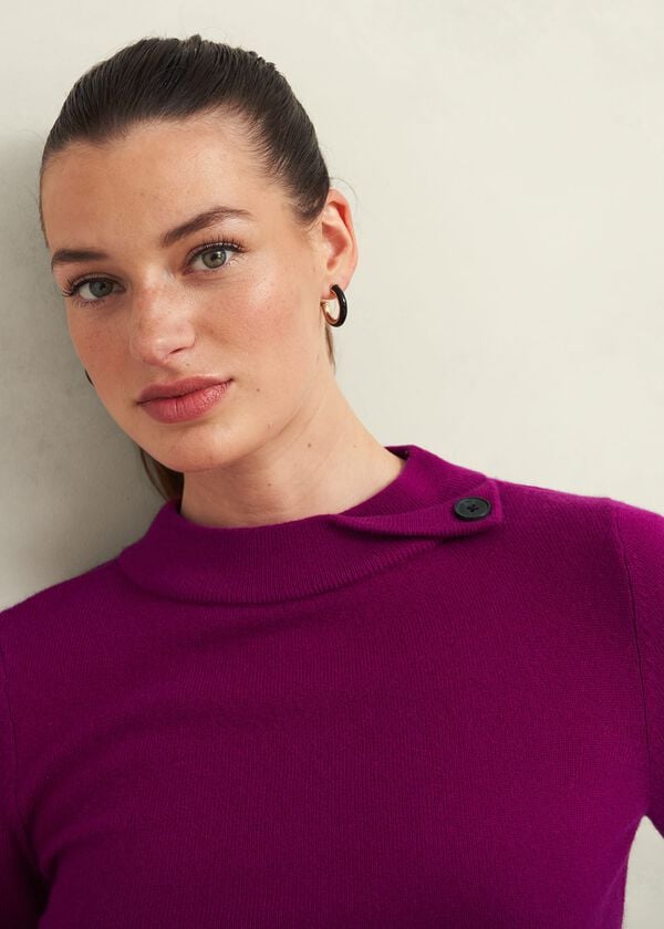 Hobbs Talia Wool Cashmere Jumper Dahlia Purple