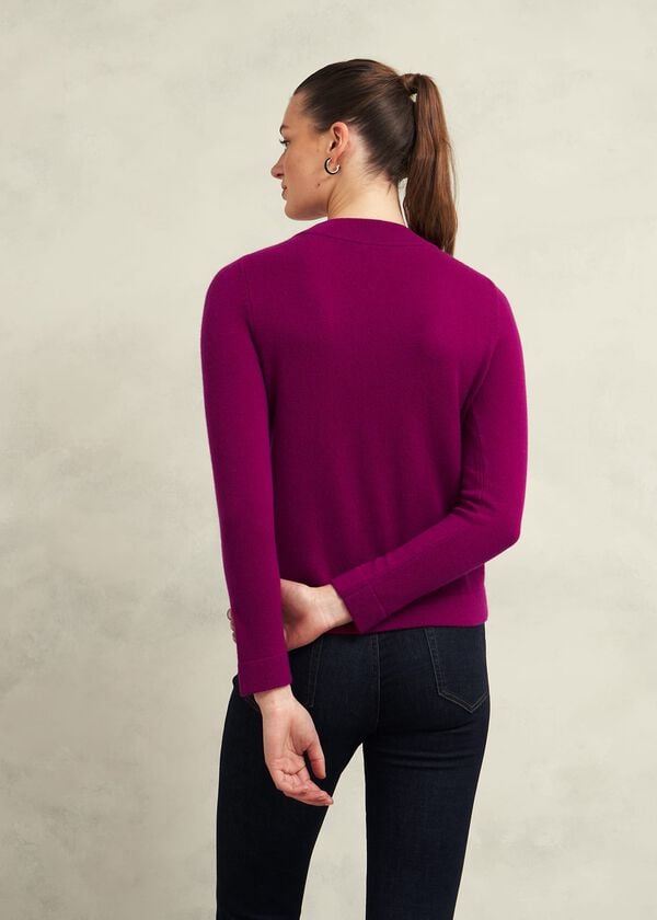 Hobbs Talia Wool Cashmere Jumper Dahlia Purple