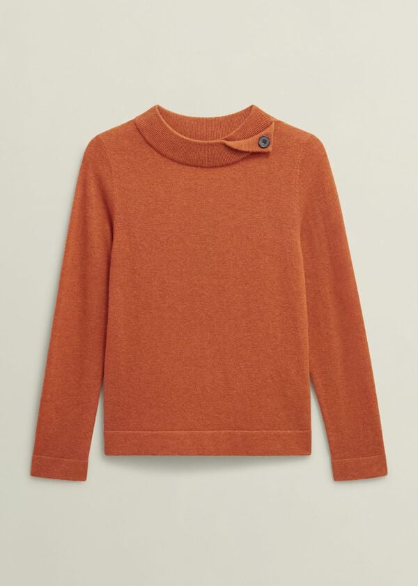 Hobbs Talia Wool Cashmere Jumper Topaz Orange
