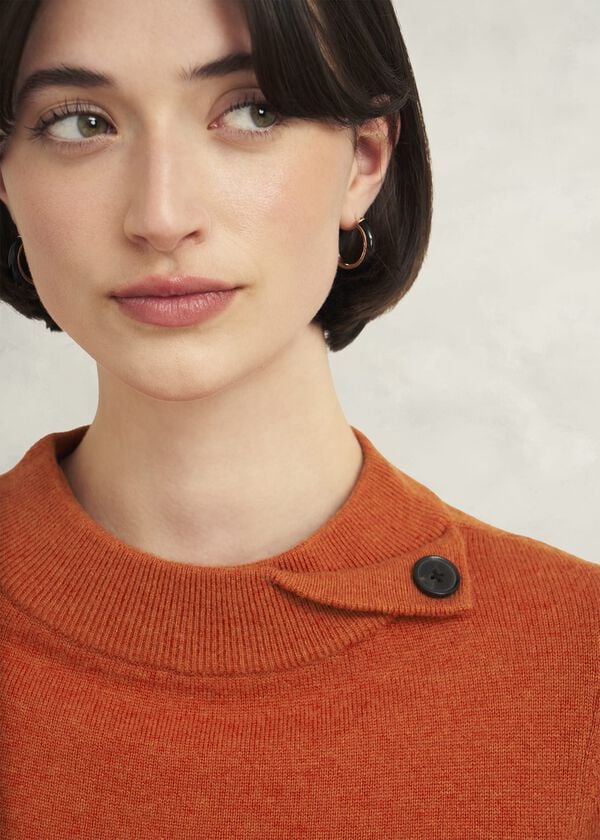 Hobbs Talia Wool Cashmere Jumper Topaz Orange