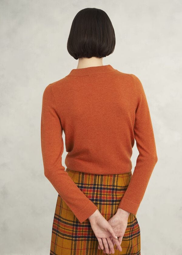 Hobbs Talia Wool Cashmere Jumper Topaz Orange