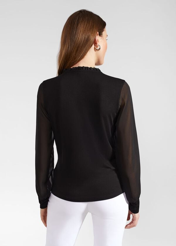 Hobbs Talisa Frill Neck Top Black