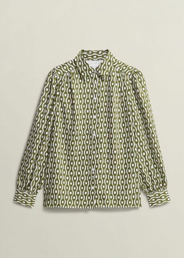 Hobbs Tallie Shirt Ivory Green