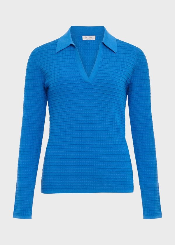 Hobbs Tamara Polo Jumper Fjord Blue