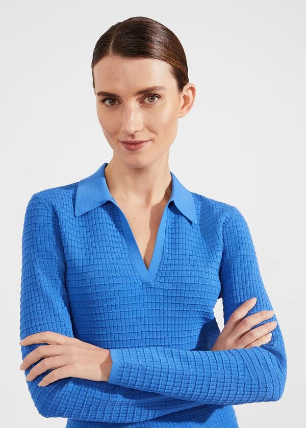 Hobbs Tamara Polo Jumper Fjord Blue