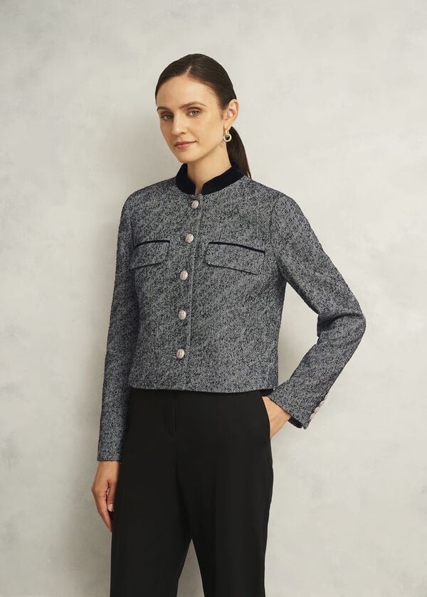 hobbs Tammie Wool Blend Jacket Black Ivory