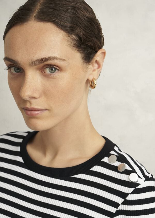 Hobbs Tamsin Striped Top Navy Ivory