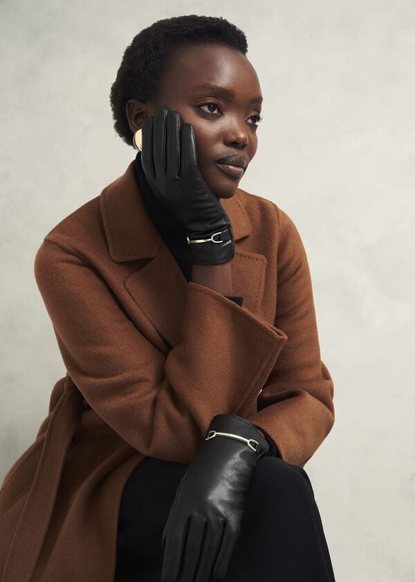 Hobbs Tara Leather Gloves Black