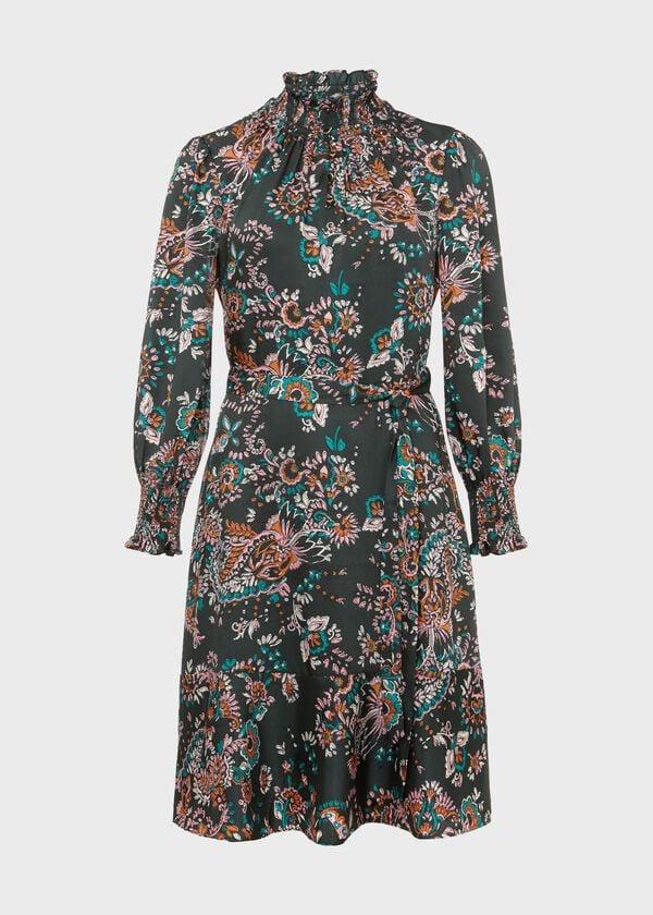 Hobbs Tate Dress Green Multi