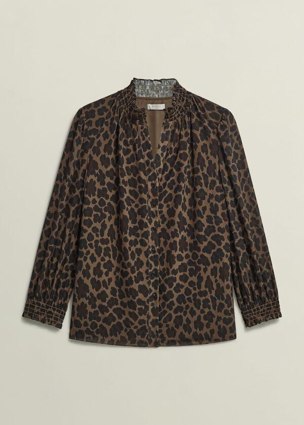 Hobbs Tatiana Blouse Camel Multi