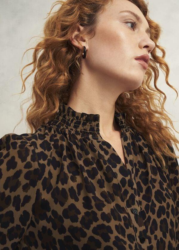 Hobbs Tatiana Blouse Camel Multi