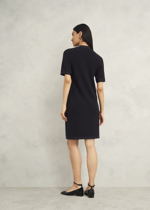 Hobbs Tatton Cotton Blend Knitted Dress Black