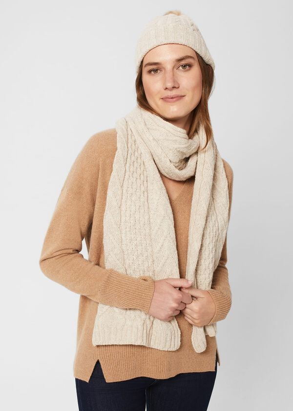 Hobbs Taylor Cable Scarf Natural