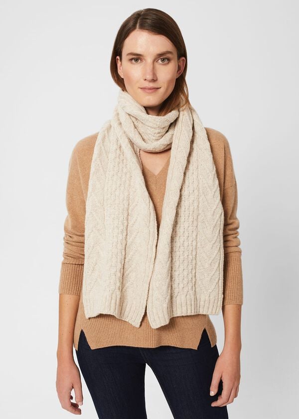hobbs Taylor Cable Scarf Natural