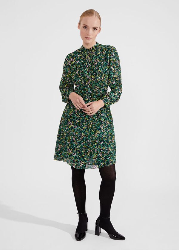 Hobbs Taylor Dress Green Multi