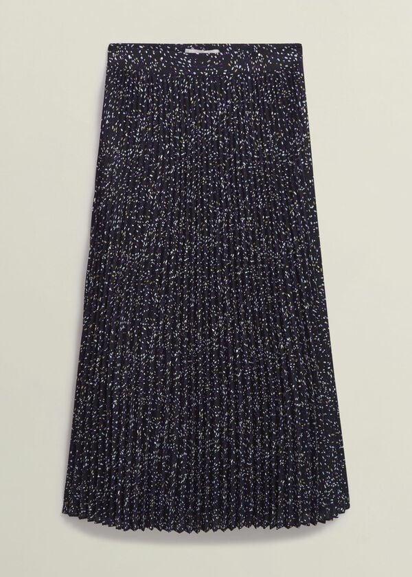 Hobbs Teia Pleated Skirt Black Multi