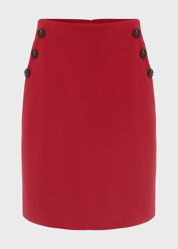 Hobbs Teia Ponte Skirt Deep Red
