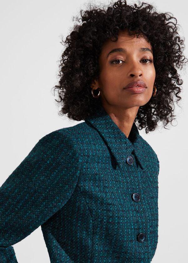 Hobbs Teia Wool Jacket Deep Teal Blue