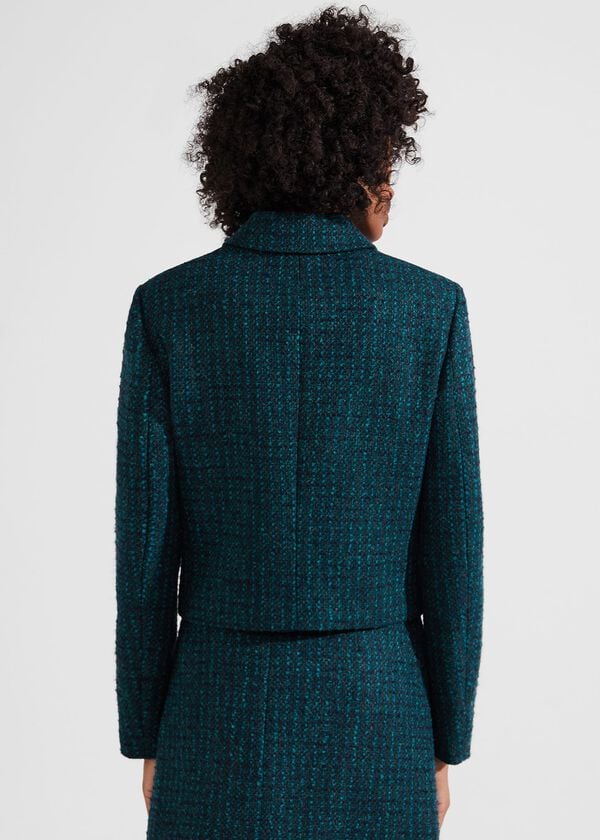 Hobbs Teia Wool Jacket Deep Teal Blue