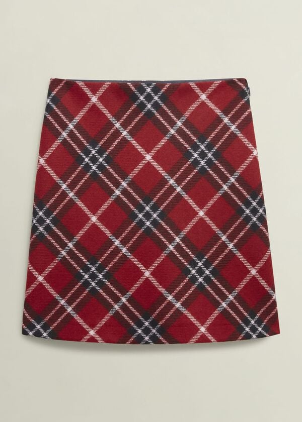 Hobbs Teia Wool Skirt Red Multi